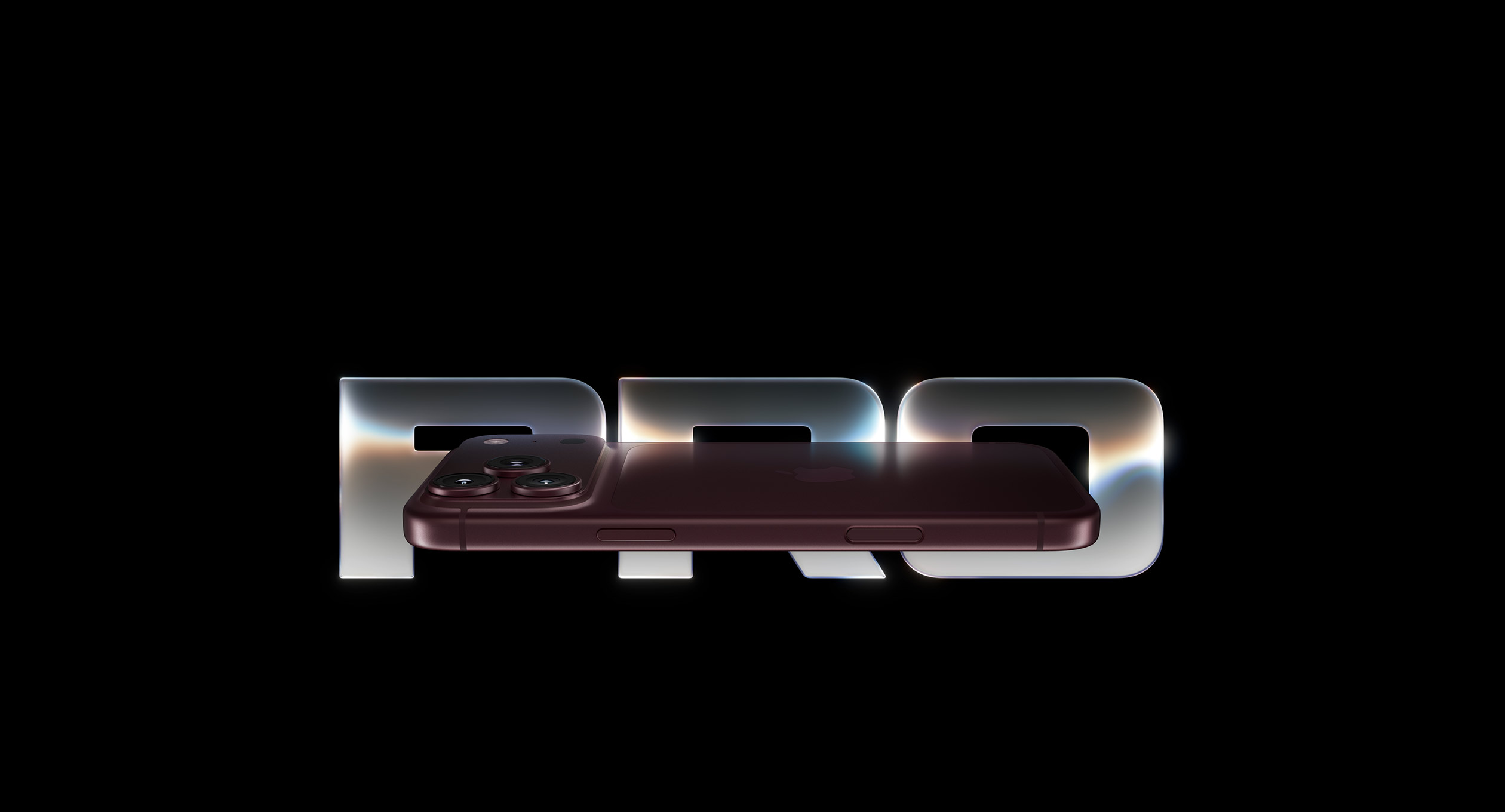 Actual iPhone product photography showing the camera, titanium-style edge and illuminated Pro display